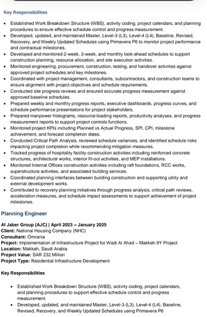 Riyadh, Job Seekers, Im Planning Engineer With 6 Years Experience