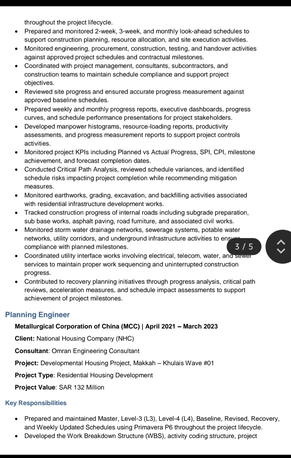 Riyadh, Job Seekers, Im Planning Engineer With 6 Years Experience
