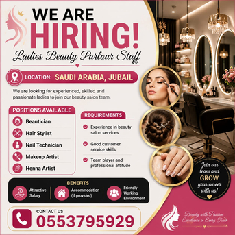 Jubail, Jobs, Ladies Beautician