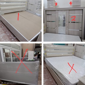 Riyadh, Furniture, SAR 1300,  Kingsize Bed Set With Big Wardrobe And Two Side Drawers
