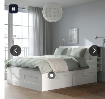 Riyadh, Furniture, SAR 3000,  Great Opportunity: Like-New IKEA BRIMNES Bedroom Set &ndash; Bed, Thick IKEA Mattress & Large IK
