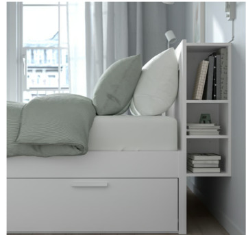 Riyadh, Furniture, SAR 3000,  Great Opportunity: Like-New IKEA BRIMNES Bedroom Set &ndash; Bed, Thick IKEA Mattress & Large IK