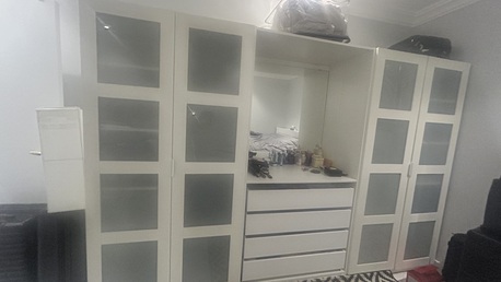 Riyadh, Furniture, SAR 3000,  Great Opportunity: Like-New IKEA BRIMNES Bedroom Set &ndash; Bed, Thick IKEA Mattress & Large IK