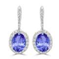 INR 507999, For Sale: 5.7ct Oval Tanzanite Earring With 0.63 Cttw Diamond
