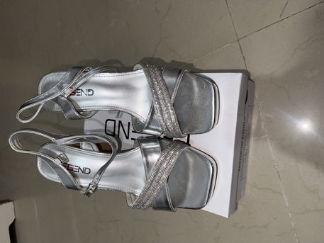 Jeddah, Clothing & Accessories, SAR 900,  Elegant Dark Purple Dress With Shawl And Silver Heels For Weddings & Celebrations