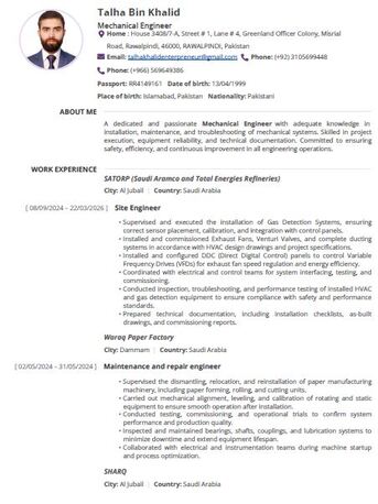 Al Jubail Al Balad, Job Seekers, Mechanical Engineer