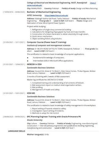 Al Jubail Al Balad, Job Seekers, Mechanical Engineer