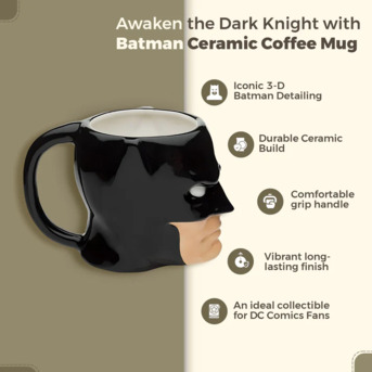 Indore, Household Items, INR 899,  Batman Coffee Mug That Turns Every Sip Into A Heroic Moment