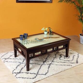 Mumbai, Furniture, INR 40029,  Buy Designer Teakwood Centre Table Online | Walnut Finish Coffee Table