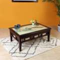 INR 40029,  Buy Designer Teakwood Centre Table Online | Walnut Finish Coffee Table