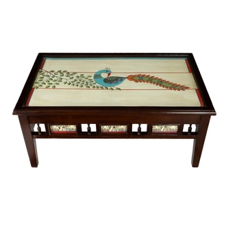 Mumbai, Furniture, INR 40029,  Buy Designer Teakwood Centre Table Online | Walnut Finish Coffee Table