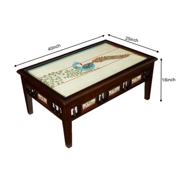Mumbai, Furniture, INR 40029,  Buy Designer Teakwood Centre Table Online | Walnut Finish Coffee Table