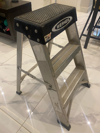 Riyadh, Household Items, SAR 199,  Werner Aluminum 3- Step Ladder Silver 2ft
