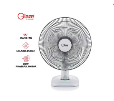 Jubail, Electronics, SAR 100,  16‑Inch Table Fan – 4‑Speed, 5‑Blade Oscillating Desk Fan With Poly‑Coated Safety Grill, H