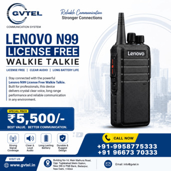 New Delhi, Electronics, INR 5500,  Amazing Lenovo N99 License Free Walkie Talkie By Gvtel