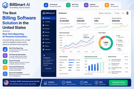 New York, Software Development, Best Billing Software Solution In US With Real-Time Reporting And AI-Powered Automation