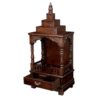 Mumbai, Furniture, INR 25309,  Buy Wooden Pooja Mandir Online For Home | Premium Teak Wood Temple Design