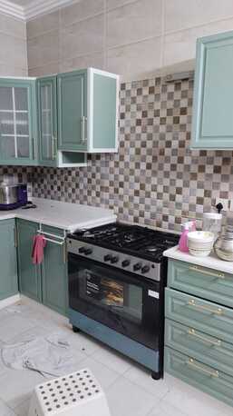Jeddah, Household Items, SAR 3500,  Modular Kitchen Cabinet For Sale &ndash; Sage Green With Gold Handles &ndash; Good Condition