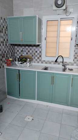 Jeddah, Household Items, SAR 3500,  Modular Kitchen Cabinet For Sale &ndash; Sage Green With Gold Handles &ndash; Good Condition