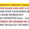 A PROFITABLE AUTOMOTIVE COMPANY WITH RENT A CAR LICENCE FOR TAKE OVER