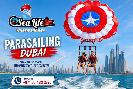 Dubai Marina, Travel, Parasailing Activity At Dubai Marina