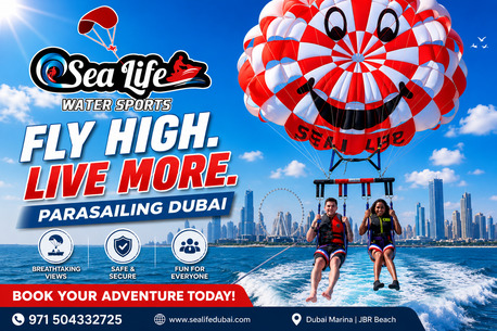 Dubai Marina, Travel, Parasailing Activity At Dubai Marina