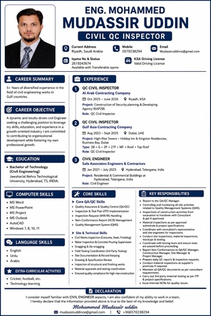 Riyadh, Job Seekers, Qc Inpector