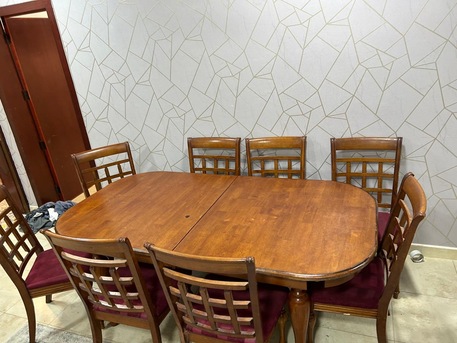 Khobar, Furniture, SAR 600,  Wooden Dining Table 8 Seater For Sale