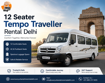New Delhi, Travel, 12 Seater Tempo Traveller Rental Delhi