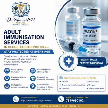 Bangalore, Health, Adult Immunisation Services In Begur, Electronic City &ndash; Stay Protected At Every Age