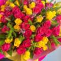 USD 100,  Summer Season 2026 &ndash; Pink And Yellow Rose Bouquet In USA | Fresh Flower Delivery