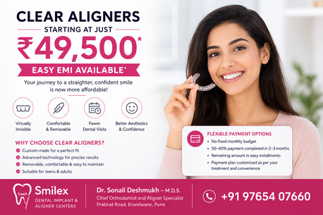 Pune, Dental, Invisalign Aligners In Pune Starting At ₹49,500 | EMI Available