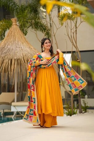 Jaipur, Clothing & Accessories, INR 7500,  Buy ZenAlyaa Dusk Yellow Cosmos Suit Set Online