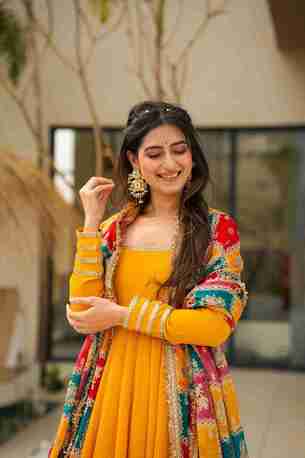 Jaipur, Clothing & Accessories, INR 7500,  Buy ZenAlyaa Dusk Yellow Cosmos Suit Set Online