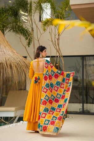 Jaipur, Clothing & Accessories, INR 7500,  Buy ZenAlyaa Dusk Yellow Cosmos Suit Set Online