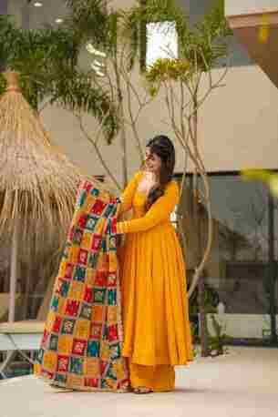 Jaipur, Clothing & Accessories, INR 7500,  Buy ZenAlyaa Dusk Yellow Cosmos Suit Set Online