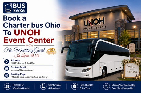 New York, Travel, Book A Charter Bus Ohio To UNOH Event Center For Wedding Guest In Lima, OH