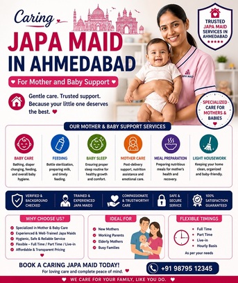 Ahmedabad, Business, Caring Japa Maid In Ahmedabad For Mother And Baby Support
