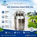 INR 100,  40 Ltr Stainless Steel Milk Can | Dairy Equipment Supplier