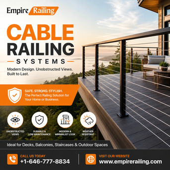 New York, Electrical & Plumbing, Premium Cable Railing Systems For Modern Homes, Decks, Balconies, And Staircases