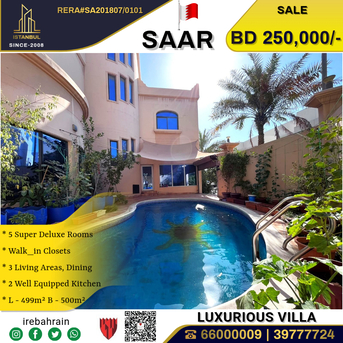 Saar, Real Estate For Sale, BHD 250000,  5 BR,  Beautiful Luxurious Garden Villa In Saar