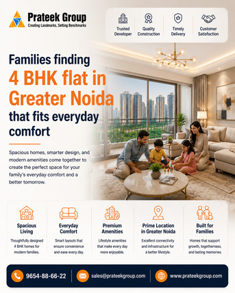 Greater Noida, Real Estate, Families Finding 4 BHK Flat In Greater Noida That Fits Everyday Comfort