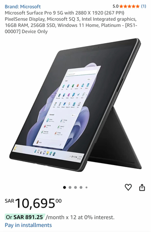 Olaya, Computers, SAR 2800,  Microsoft Surface Pro 9 - 5G (BRAND NEW /Sealed)