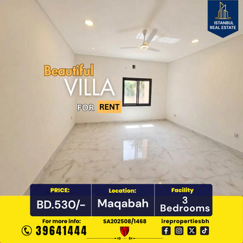 Saar, Villas, BHD 530,  250 Sq. Meter,  Upgraded Beautiful Villa For Rent &ndash; Maqabah -Saar BD.530/-