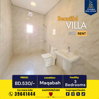 Saar, Villas, BHD 530,  250 Sq. Meter,  Upgraded Beautiful Villa For Rent &ndash; Maqabah -Saar BD.530/-