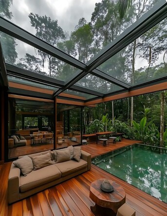 Ajman, Construction, Waterproof Outdoor Glassroom Pergola For Year-Round Comfort