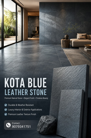 Mumbai, Interior Design, Kota Blue Leather Stone