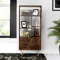 GBP 429,  Dallas Multi Shelf Dark Mango Bookcase With Doors | Wooden Storage