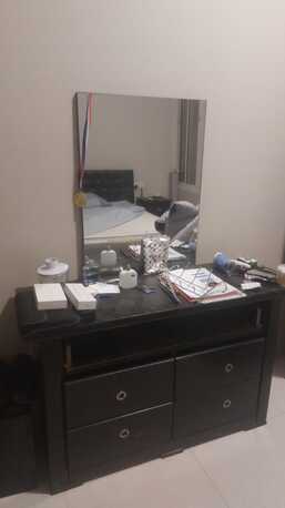 Riyadh, Furniture, SAR 400,  BED ROOM KING SIZE WITH TURKISH MATTRESS AND BIG CABINET AND SIDE CABINET AND MIRROR