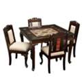 INR 203769,  Elegant Teak Wood 4 Seater Dining Set With Walnut Finish